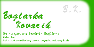 boglarka kovarik business card