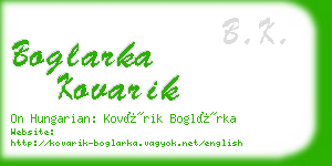 boglarka kovarik business card